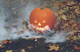 Smoke came out of the pumpkins head